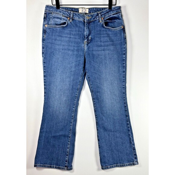 We the Free by Free People Womens Jeans 32 Blue Mid Rise Straight Leg Crop Denim - Picture 1 of 14